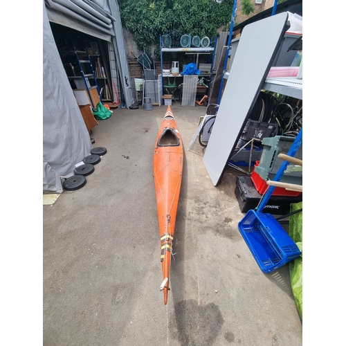 376 - Vintage Orange Canoe