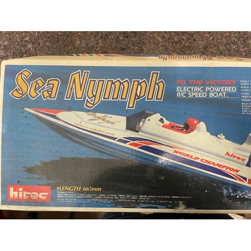 12 - Vintage Hitec Sea Nymph RC Electric Powered Speed Boat in Box