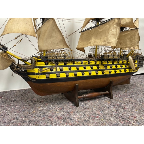 14 - Large Wooden Display Model of HMS Victory - looks in good order - 95cm x 75cm