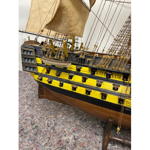 14 - Large Wooden Display Model of HMS Victory - looks in good order - 95cm x 75cm