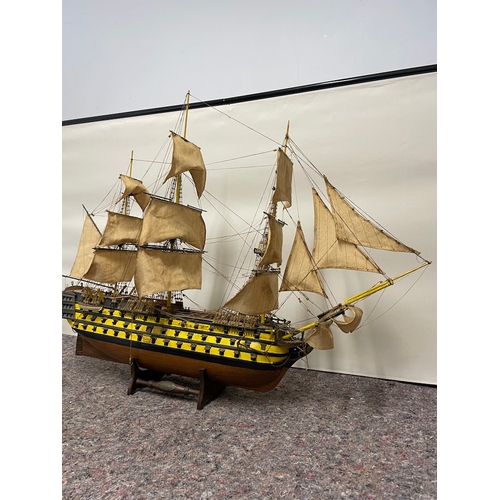 14 - Large Wooden Display Model of HMS Victory - looks in good order - 95cm x 75cm