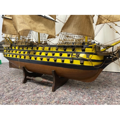 14 - Large Wooden Display Model of HMS Victory - looks in good order - 95cm x 75cm