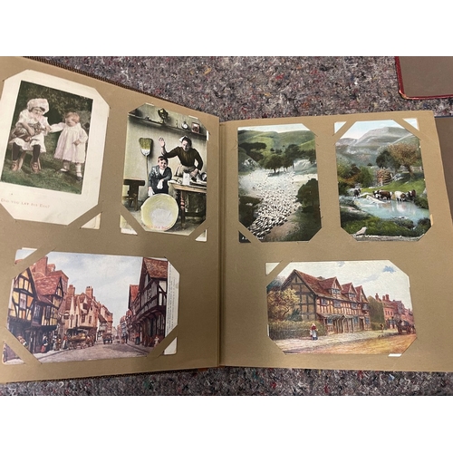 22 - 4 Antique albums of B&W / Aquatint Postcards from 1890-1930's a great varied collection from a priva... 