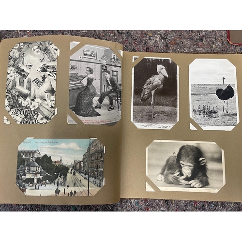 22 - 4 Antique albums of B&W / Aquatint Postcards from 1890-1930's a great varied collection from a priva... 