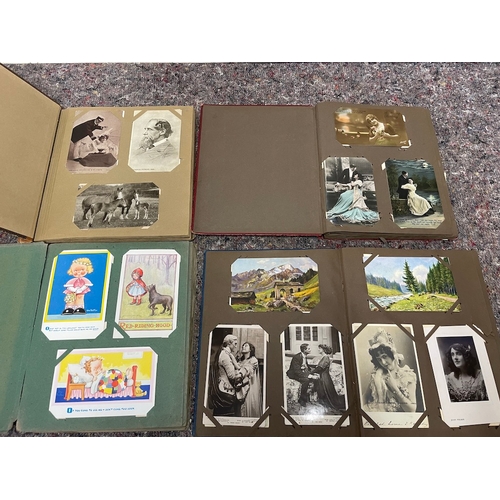 22 - 4 Antique albums of B&W / Aquatint Postcards from 1890-1930's a great varied collection from a priva... 