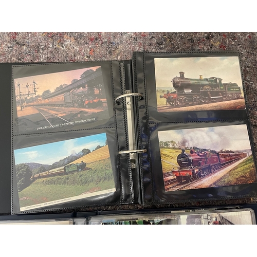 27 - 4 Albums of vintage 1950-80's Locomotive / Train Postcards