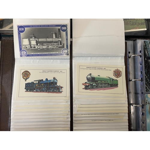 27 - 4 Albums of vintage 1950-80's Locomotive / Train Postcards