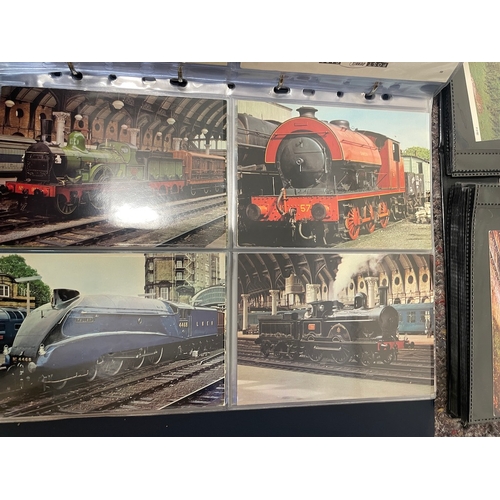 27 - 4 Albums of vintage 1950-80's Locomotive / Train Postcards