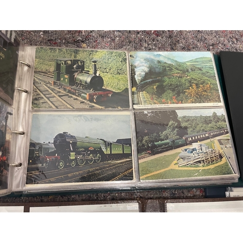 27 - 4 Albums of vintage 1950-80's Locomotive / Train Postcards