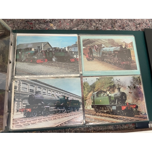 27 - 4 Albums of vintage 1950-80's Locomotive / Train Postcards