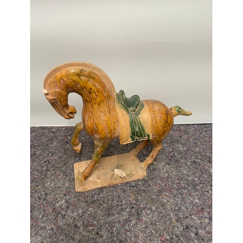 3 - Large Vintage Glazed Terracotta Tang Horse Chinese 39cm x 46cm   - AF