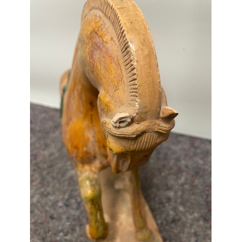 3 - Large Vintage Glazed Terracotta Tang Horse Chinese 39cm x 46cm   - AF