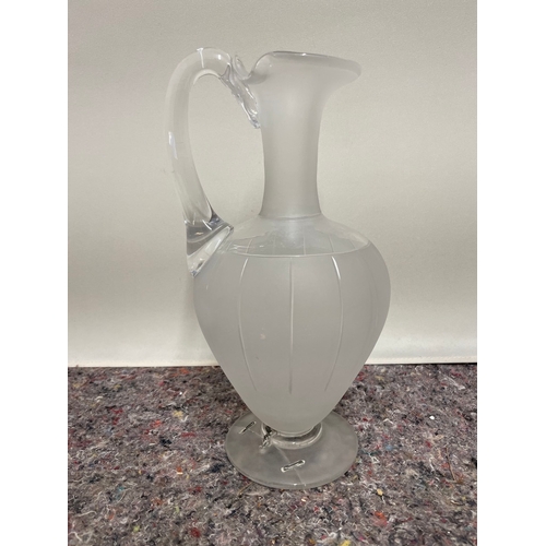 68 - Collection of Victorian period including frosted blown glass pourer (repairs to base) ceramic jug, p... 