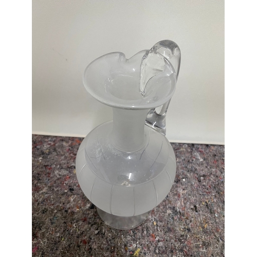 68 - Collection of Victorian period including frosted blown glass pourer (repairs to base) ceramic jug, p... 