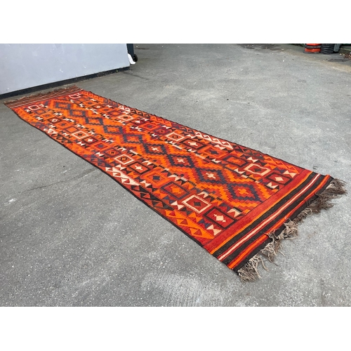 191 - Large vintage Kilim Rug / carpet approx 510cm x 140cm in very good order