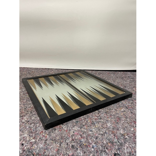 80 - Vintage 1970s M A Welch 1976 Retro Mirrored Backgammon board 44cm x 44cm