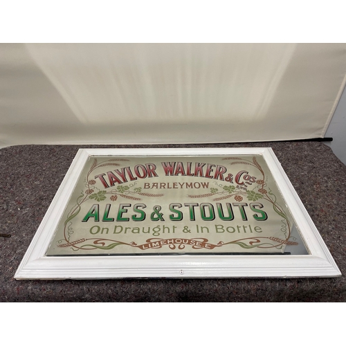 81 - Vintage Original Taylor Walker & Co Brewery / Pub Advertisement Mirror - 92cm x 67cm