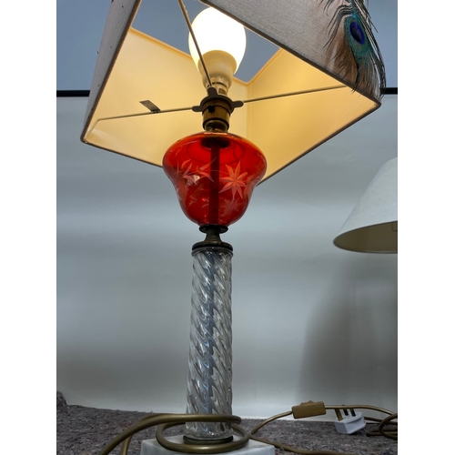 114 - Collection of four working vintage lamps