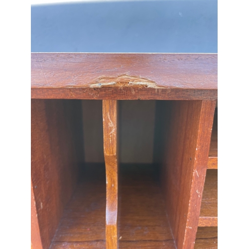 141 - Mid century teak bureau - 77cm x 108cm x 41cm - key present but lock needs attention in very good or... 