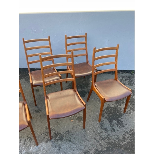 142 - Set of 6 vintage Danish high-back teak dining chairs by Korup Stolefabrik - in very good order - 1 s... 