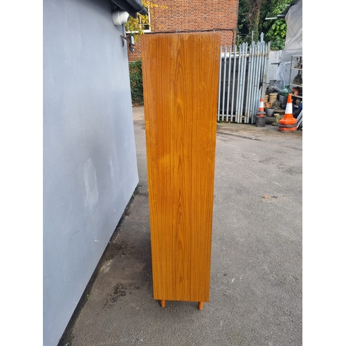 148 - Mid century room divider / display cabinet 106cm x 177cm - slight damage to top as shown