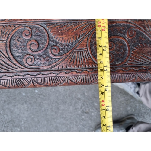 151 - Vintage Carved Indian Hardwood Side / Console Table - 65cm x 38cm x 66cm