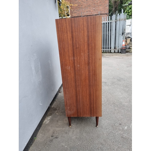 152 - Mid Century Teak G Plan Gentleman's Wardrobe - 94cm x 137cm x 46cm - ring handle needs reattaching