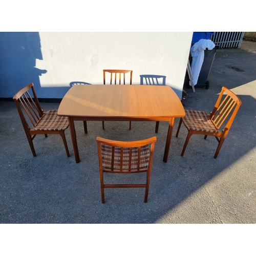 153 - Mid Century teak Dining Table + 4 chairs - 182cm x 88cm x 72cm