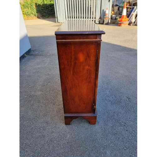 155 - Vintage Mahogany Glazed front Bookcase with key - 28cm x 74cm x 76cm