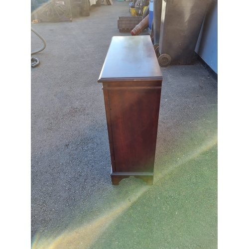 155 - Vintage Mahogany Glazed front Bookcase with key - 28cm x 74cm x 76cm