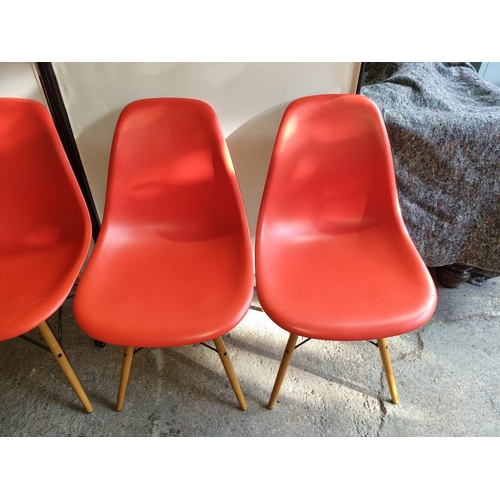 164 - Set of 4 Modern Vitra Eames Eiffel Chairs Orange (4)