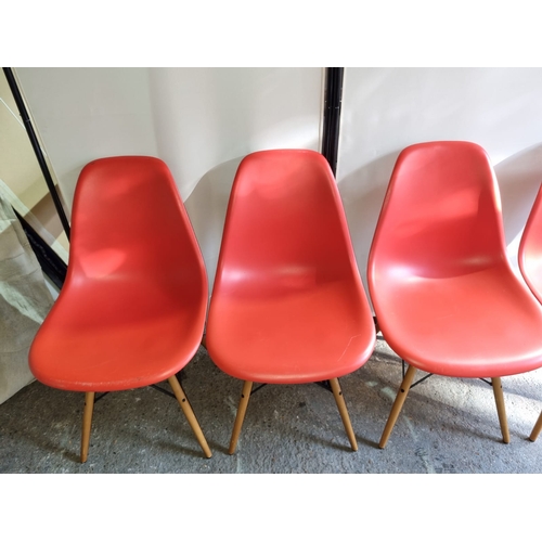 164 - Set of 4 Modern Vitra Eames Eiffel Chairs Orange (4)