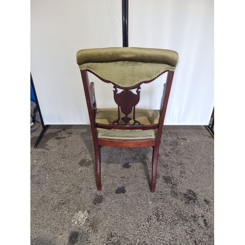 165 - Edwardian Mahogany Upholstered Armchair