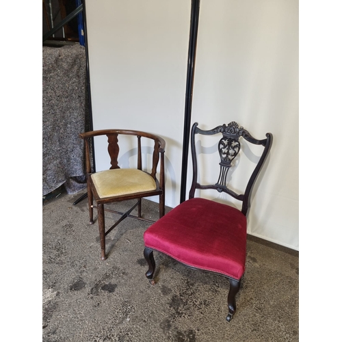 166 - Two antique occasional chairs