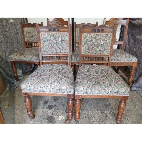 170 - 6 Antique Mahogany & upholstered dining chairs