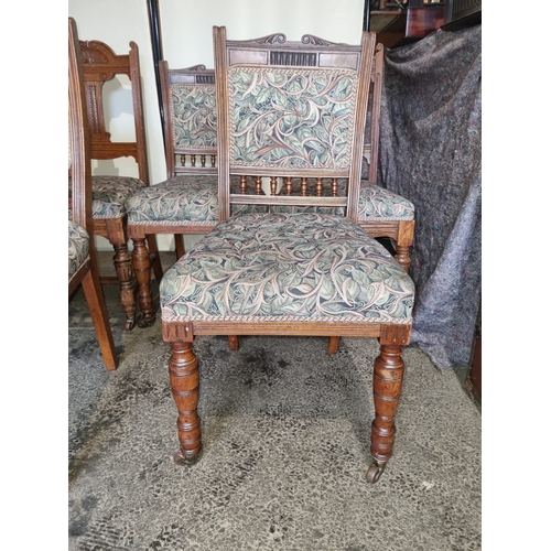 170 - 6 Antique Mahogany & upholstered dining chairs