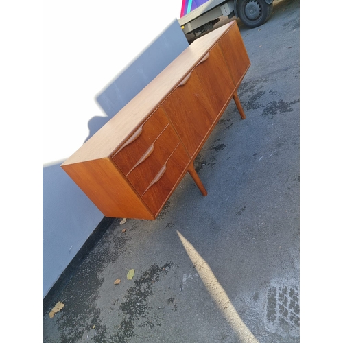 183 - Mid Century teak McIntosh Sideboard - scratches to side plus damage to door puller as shown - 200cm ... 