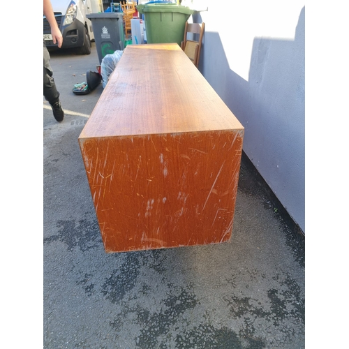 183 - Mid Century teak McIntosh Sideboard - scratches to side plus damage to door puller as shown - 200cm ... 