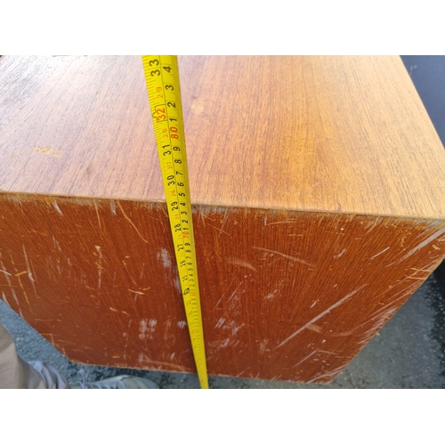 183 - Mid Century teak McIntosh Sideboard - scratches to side plus damage to door puller as shown - 200cm ... 