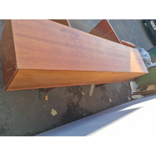 183 - Mid Century teak McIntosh Sideboard - scratches to side plus damage to door puller as shown - 200cm ... 