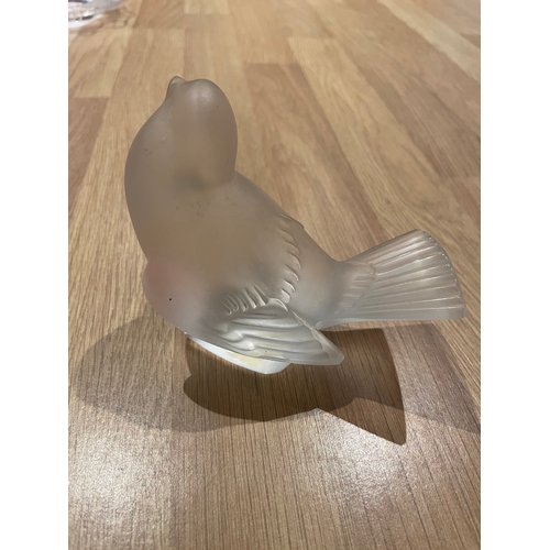 79C - Lalique Frosted Satin Bird Paperweight - approx 11cm - in very good order two slight scuffs as shown... 