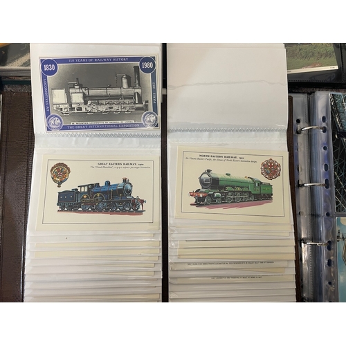 26 - 4 Albums of vintage 1950-80's Locomotive / Train Postcards