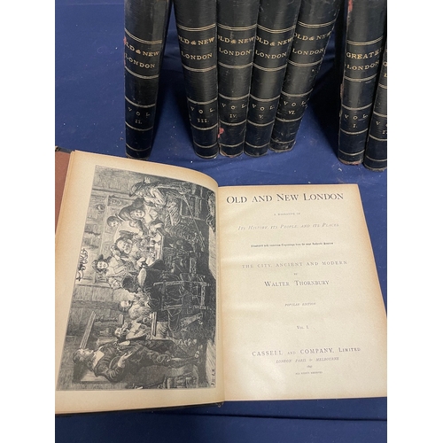 66 - 6 Volumes 19th century Old & New London by Walter Thornby Books + 2 Volumes of Greater London