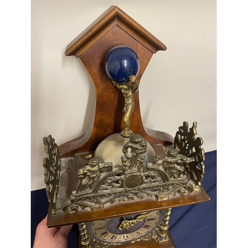 82 - Vintage Mahogany and Brass Wall Clock