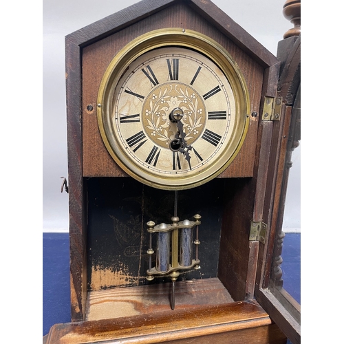 83 - Antique Mantle clock with Mercury pendulum - A/F