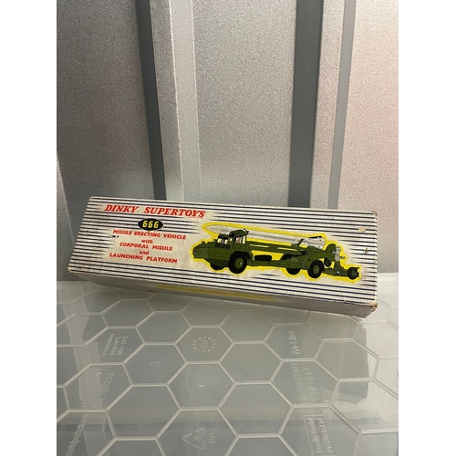 309 - Vintage Dinky Super Toys 666 Missile Erecting Vehicle With Corporal Missile in Original Box