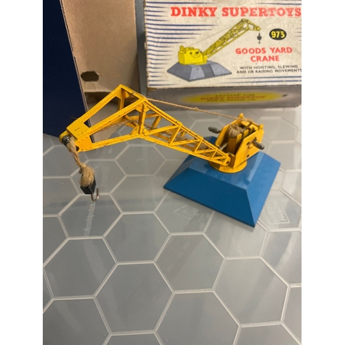 310 - Vintage 1960's Dinky Super Toys 973 Goods Yard Crane Die Cast Model in Box