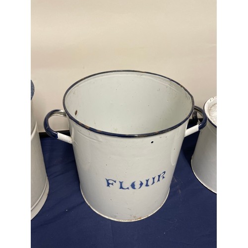 8 - Collection of vintage enamel buckets / tubs