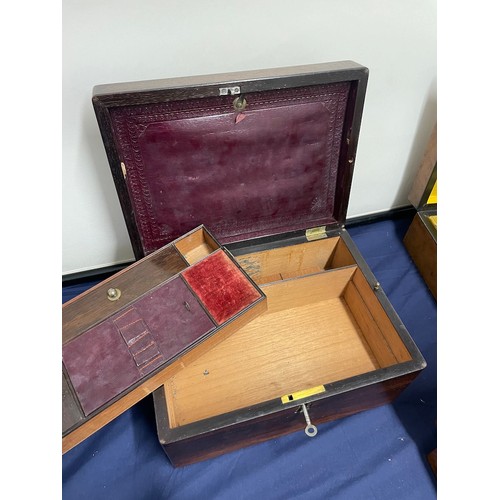 13 - Collection of various antique / vintage writing, jewellery, caddy boxes - some with keys