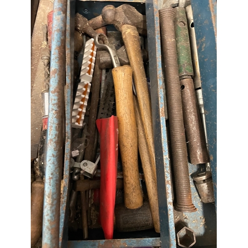 87 - Vintage tool box and contents